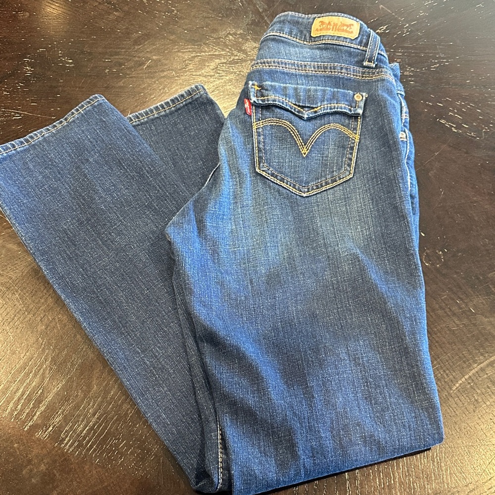 Ladies Levi's Dark Blue‎ 529 Curvy Straight Jeans